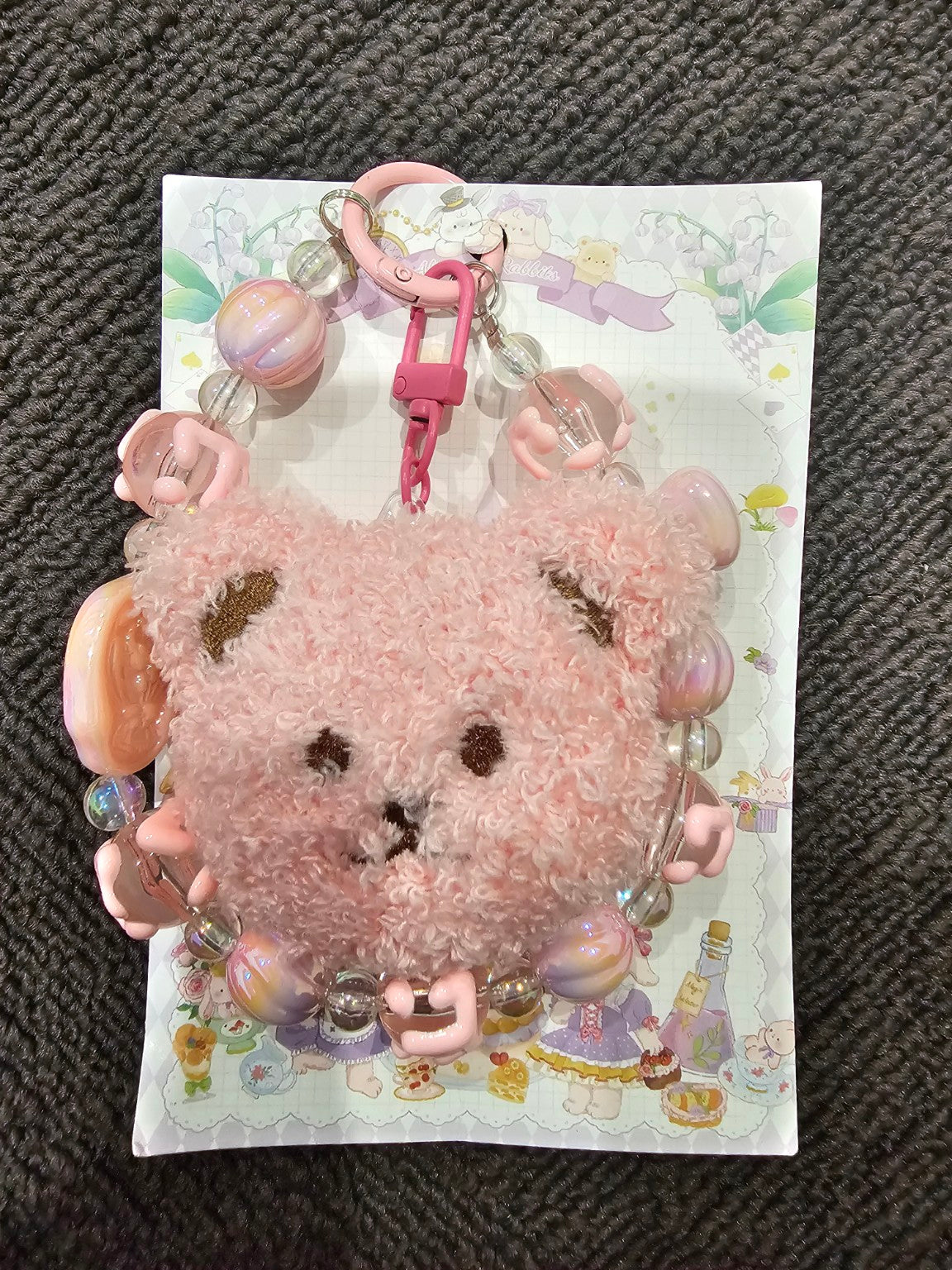 Fluffy Bear Bag Charm Pendant